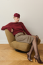GABRIELLE ALPACA CARDIGAN BURGUNDY