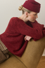 GABRIELLE ALPACA CARDIGAN BURGUNDY
