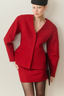 ALBA WOOL MINI SKIRT RED
