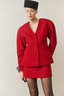 ALBA WOOL MINI SKIRT RED