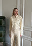 JEANS FRINGE JACKET BEIGE