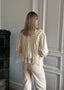 JEANS FRINGE JACKET BEIGE