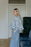 PUFF FLOWER BLOUSE BLUE