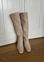 KITTEN HEELS BOOTS SUEDE BEIGE