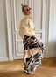 JEANS FRINGE JACKET BEIGE