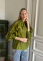FLOUNCE TRANSPARENT BLOUSE CELADON