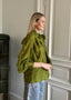 FLOUNCE TRANSPARENT BLOUSE CELADON
