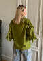 FLOUNCE TRANSPARENT BLOUSE CELADON