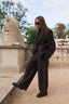 Chocolate Brown Wide-Leg Trousers