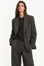 Dark Chocolate Pinstripe Oversized Blazer