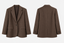 Brown Oversized Single-Breasted Blazer.