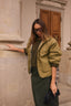 OLIVE FLEECE-LINED JACKET
