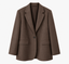 Brown Oversized Single-Breasted Blazer.