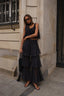 RUFFLE FLOW PANTS BLACK