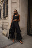 RUFFLE FLOW PANTS BLACK