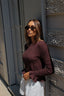 RUFFLE BROWN TOP