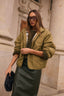 OLIVE FLEECE-LINED JACKET