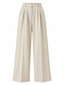 Cream Wide-Leg Tailored Trousers