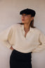 The Ivory Cashmere & Wool Polo Sweater