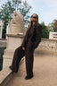 Chocolate Brown Wide-Leg Trousers