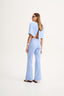 BLUE STRAIGHT-LEG TROUSERS