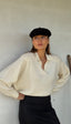 The Ivory Cashmere & Wool Polo Sweater