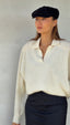 The Ivory Cashmere & Wool Polo Sweater