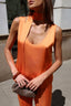 SATIN TOP ORANGE