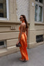 LONG VISCOSE SKIRT ORANGE