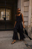 RUFFLE FLOW PANTS BLACK