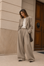 Taupe Oversized Wool Trousers