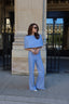 BLUE STRAIGHT-LEG TROUSERS