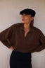 Chocholate Cashmere & Wool Polo Sweater