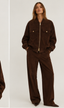 Oversized Suede Bomber Jacket – Chocolate