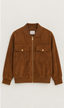 Oversized Suede Bomber Jacket – Caramel